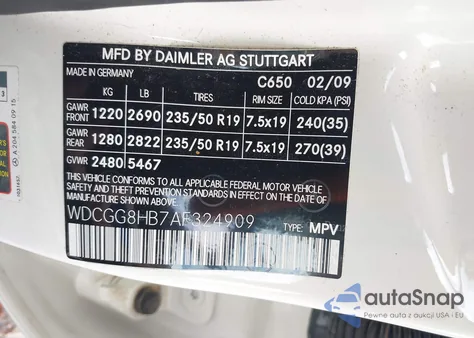 2010 Mercedes-Benz Glk 350 4Matic from USA, damaged, VIN WDCGG8HB7AF324909